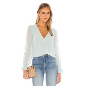 1.State Smocked Detail Button Front Blouse